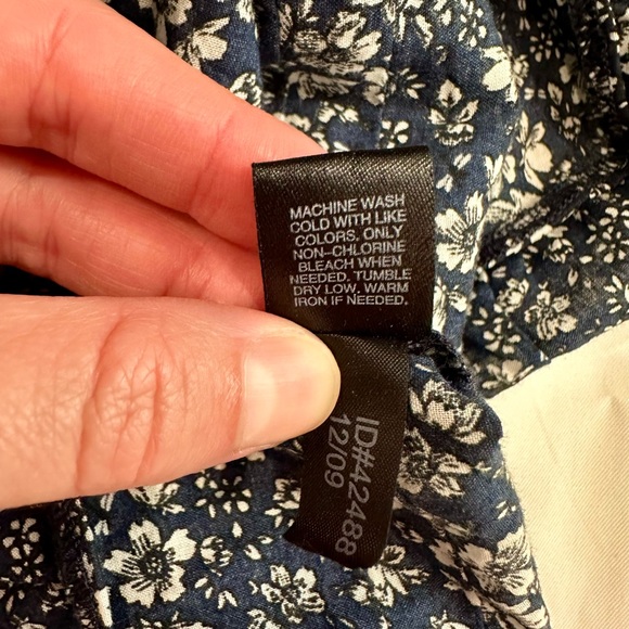 Express Womens Spaghetti Strap Ruffled Navy Blue White Floral Tank Top Size XS - Picture 7 of 10